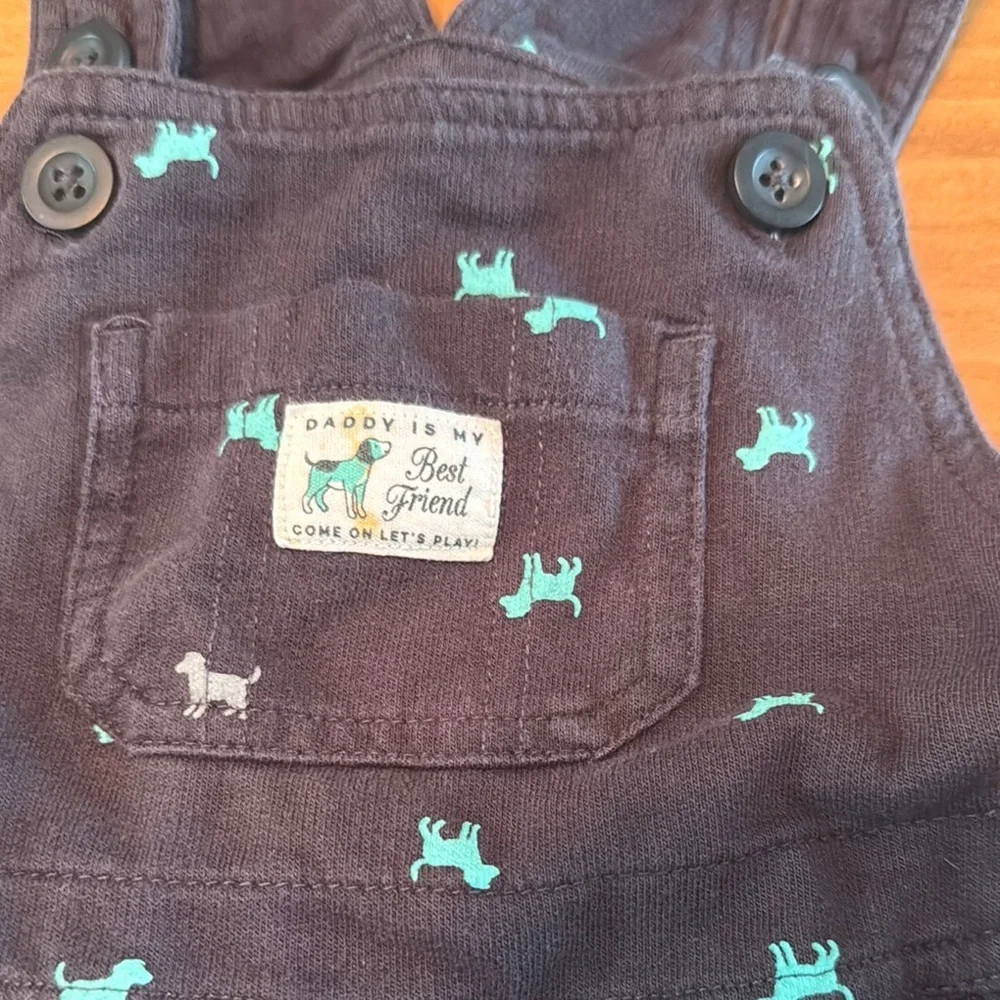 Carters Kids Overalls with Dog Print blue‎ 18months